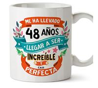 MUGFFINS Tazas 48 Cumpleaños - En Español - Me ha llevado 48 años llegar a ser increíble - 11 oz - Regalo original y divertido
