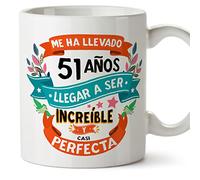 MUGFFINS Tazas 51 Cumpleaños - En Español - Me ha llevado 51 años llegar a ser increíble - 11 oz - Regalo original y divertido