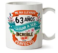 MUGFFINS Tazas 63 Cumpleaños - En Español - Me ha llevado 63 años llegar a ser increíble - 11 oz - Regalo original y divertido