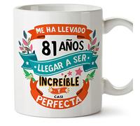 MUGFFINS Tazas 81 Cumpleaños - En Español - Me ha llevado 81 años llegar a ser increíble - 11 oz - Regalo original y divertido