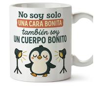 MUGFFINS tazas originales para regalar | No soy solo una cara bonita, también soy un cuerpo bonito en Español | tazas divertidas para regalar fitness gym | 330 Ml 11 oz | graciosas ego v2