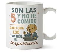 MUGFFINS tazas originales para regalar | Son las 5 y no he comido Creo que eso también es importante en Español | tazas divertidas para regalar política | 330 Ml 11 oz | cerámica | politica v6