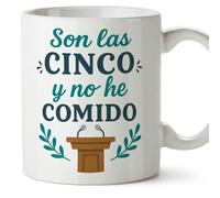 MUGFFINS tazas originales para regalar | Son las cinco y no he comido en Español | tazas divertidas para regalar política | 330 Ml 11 oz | cerámica | politica v5