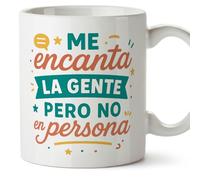 MUGFFINS tazas originales para regalar | tazas divertidas para regalar con frase Me encanta la gente pero no en persona en Español | humor, graciosas | Graciosas v2