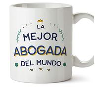 MUGFFINS Tazas para ABOGADA mujer - En Español - Mejor del Mundo - 11 oz / 330 ml - Regalo original y divertido