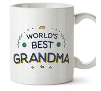 MUGFFINS Tazas para ABUELA - En Inglés - World's Best - 11 oz / 330 ml - Regalo original y divertido
