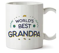 MUGFFINS Tazas para ABUELO - En Inglés - World's Best - 11 oz / 330 ml - Regalo original y divertido