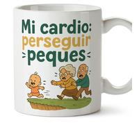 MUGFFINS tazas para abuelos y abuelas con frase | regalos para abuelos y abuelas divertidos| cumpleaños, navidad | Mi cardio: perseguir peques en Español | Abuelitos v2