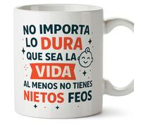 MUGFFINS tazas para abuelos y abuelas | regalos para abuelos y abuelas divertidos | cumpleaños, navidad | No importa lo dura que sea la vida al menos no tienes nietos feos en Español v1.2MA