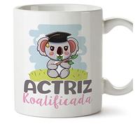 MUGFFINS Tazas para ACTRIZ mujer - En Español - Koalificado/koalificada - 11 oz / 330 ml - Regalo original y divertido