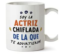 MUGFFINS Tazas para ACTRIZ mujer - En Español - Todos te advirtieron - 11 oz / 330 ml - Regalo original y divertido
