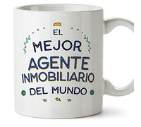 MUGFFINS Tazas para AGENTE INMOBILIARIO hombre - En Español - Mejor del Mundo - 11 oz / 330 ml - Regalo original y divertido