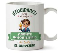 MUGFFINS Tazas para AGENTE INMOBILIARIO hombre - En Español - Mejor Universo Trofeo - 11 oz / 330 ml - Regalo original y divertido