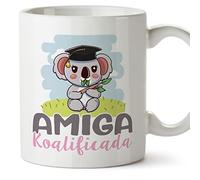 MUGFFINS Tazas para AMIGA - En Español - Koalificado/koalificada - 11 oz / 330 ml - Regalo original y divertido