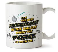 MUGFFINS Tazas para ARQUEÓLOGA - En Inglés - Best in The Galaxy The Force is With Me - 11 oz / 330 ml - Regalo original y divertido