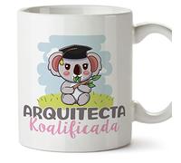 MUGFFINS Tazas para ARQUITECTA mujer - En Español - Koalificado/koalificada - 11 oz / 330 ml - Regalo original y divertido