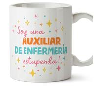 MUGFFINS Tazas para AUXILIAR DE ENFERMERÍA mujer - En Español - Soy estupendo! - 11 oz / 330 ml - Regalo original y divertido