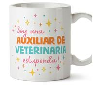 MUGFFINS Tazas para AUXILIAR DE VETERINARIA mujer - En Español - Soy estupendo! - 11 oz / 330 ml - Regalo original y divertido