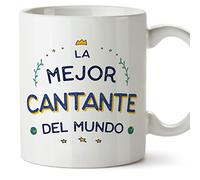MUGFFINS Tazas para CANTANTE mujer - En Español - Mejor del Mundo - 11 oz / 330 ml - Regalo original y divertido