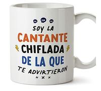MUGFFINS Tazas para CANTANTE mujer - En Español - Todos te advirtieron - 11 oz / 330 ml - Regalo original y divertido