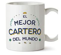 MUGFFINS Tazas para CARTERO hombre - En Español - Mejor del Mundo - 11 oz / 330 ml - Regalo original y divertido