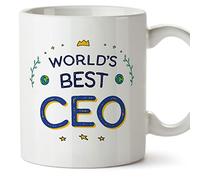 MUGFFINS Tazas para CEO - En Inglés - World's Best - 11 oz / 330 ml - Regalo original y divertido