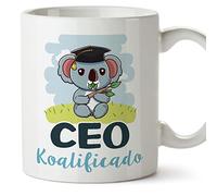 MUGFFINS Tazas para CEO hombre - En Español - Koalificado/koalificada - 11 oz / 330 ml - Regalo original y divertido