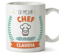MUGFFINS Tazas para CHEF - En Español - Mejor del mundo - Con dibujo - 11 oz / 330 ml - Regalo original y divertido
