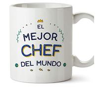 MUGFFINS Tazas para CHEF hombre - En Español - Mejor del Mundo - 11 oz / 330 ml - Regalo original y divertido