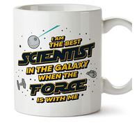 MUGFFINS Tazas para CIENTÍFICA - En Inglés - Best in The Galaxy The Force is With Me - 11 oz / 330 ml - Regalo original y divertido