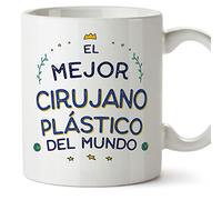 MUGFFINS Tazas para CIRUJANO PLÁSTICO hombre - En Español - Mejor del Mundo - 11 oz / 330 ml - Regalo original y divertido