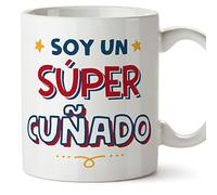 MUGFFINS Tazas para CUÑADO - En Español - Soy Súper - 11 oz / 330 ml - Regalo original y divertido
