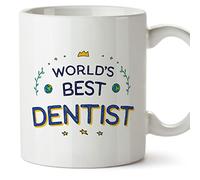 MUGFFINS Tazas para DENTISTA - En Inglés - World's Best - 11 oz / 330 ml - Regalo original y divertido