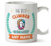 MUGFFINS Tazas para ESCALADORA - En Inglés - World's Best - With doodle - 11 oz / 330 ml - Regalo original y divertido