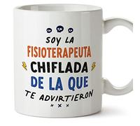 MUGFFINS Tazas para FISIOTERAPEUTA mujer - En Español - Todos te advirtieron - 11 oz / 330 ml - Regalo original y divertido