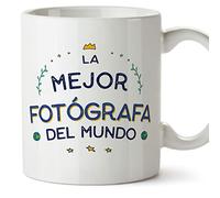 MUGFFINS Tazas para FOTÓGRAFA mujer - En Español - Mejor del Mundo - 11 oz / 330 ml - Regalo original y divertido