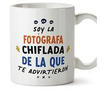 MUGFFINS Tazas para FOTÓGRAFA mujer - En Español - Todos te advirtieron - 11 oz / 330 ml - Regalo original y divertido