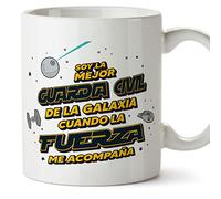 MUGFFINS Tazas para GUARDIA CIVIL mujer - En Español - Mejor de la Galaxia Cuando Fuerza me Acompaña - 11 oz / 330 ml - Regalo original y divertido