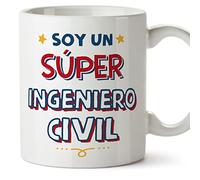 MUGFFINS Tazas para INGENIERO CIVIL hombre - En Español - Soy Súper - 11 oz / 330 ml - Regalo original y divertido