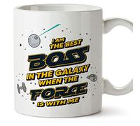MUGFFINS Tazas para JEFA - En Inglés - Best in The Galaxy The Force is With Me - 11 oz / 330 ml - Regalo original y divertido
