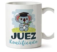 MUGFFINS Tazas para JUEZ hombre - En Español - Koalificado/koalificada - 11 oz / 330 ml - Regalo original y divertido