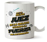 MUGFFINS Tazas para JUEZ hombre - En Español - Mejor de la Galaxia Cuando Fuerza me Acompaña - 11 oz / 330 ml - Regalo original y divertido