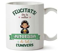 MUGFFINS Tazas para JUEZA mujer - En Catalán - Millor Univers Trofeu - 11 oz / 330 ml - Regalo original y divertido