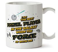 MUGFFINS Tazas para JUGADORA DE PADEL - En Inglés - Best in The Galaxy The Force is With Me - 11 oz / 330 ml - Regalo original y divertido