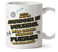 MUGFFINS Tazas para JUGADORA DE VOLEIBOL mujer - En Español - Mejor de la Galaxia Cuando Fuerza me Acompaña - 11 oz / 330 ml - Regalo original y divertido