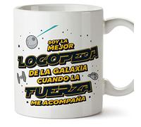 MUGFFINS Tazas para LOGOPEDA mujer - En Español - Mejor de la Galaxia Cuando Fuerza me Acompaña - 11 oz / 330 ml - Regalo original y divertido