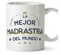 MUGFFINS Tazas para MADRASTRA - En Español - El Mejor del Mundo - 11 oz / 330 ml - Regalo original y divertido