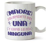 MUGFFINS Tazas para MADRE/MAMÁ - En Español - Madre solamente hay una - 11 oz / 330 ml - Regalo original y divertido