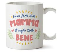 MUGFFINS Tazas para MADRE/MAMÁ - En Italiano - Buona festa della mamma - 11 oz / 330 ml - Regalo original y divertido