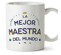 MUGFFINS Tazas para MAESTRA mujer - En Español - Mejor del Mundo - 11 oz / 330 ml - Regalo original y divertido